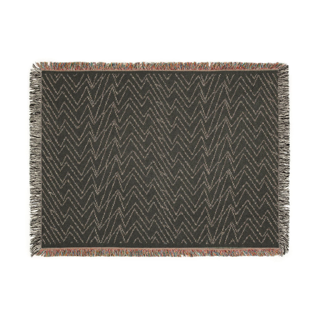 Mohon Woven Throw Blanket — Reversible Neutral Fringe Blanket