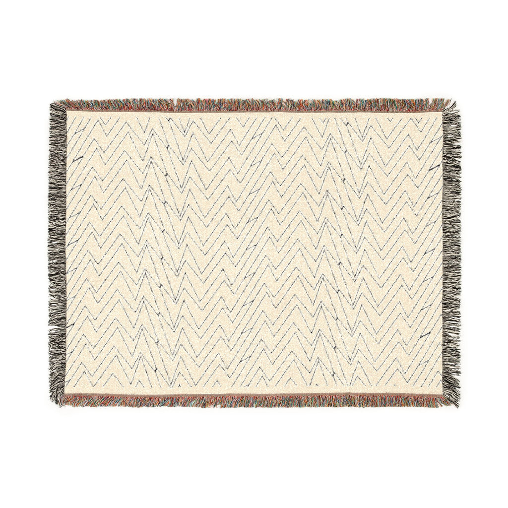 Mohon Woven Throw Blanket — Reversible Neutral Fringe Blanket