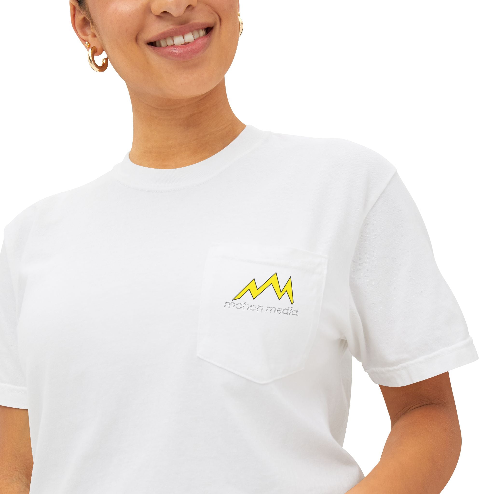 Graphic Pocket T-Shirt — Mohon Media Chevron Back Print
