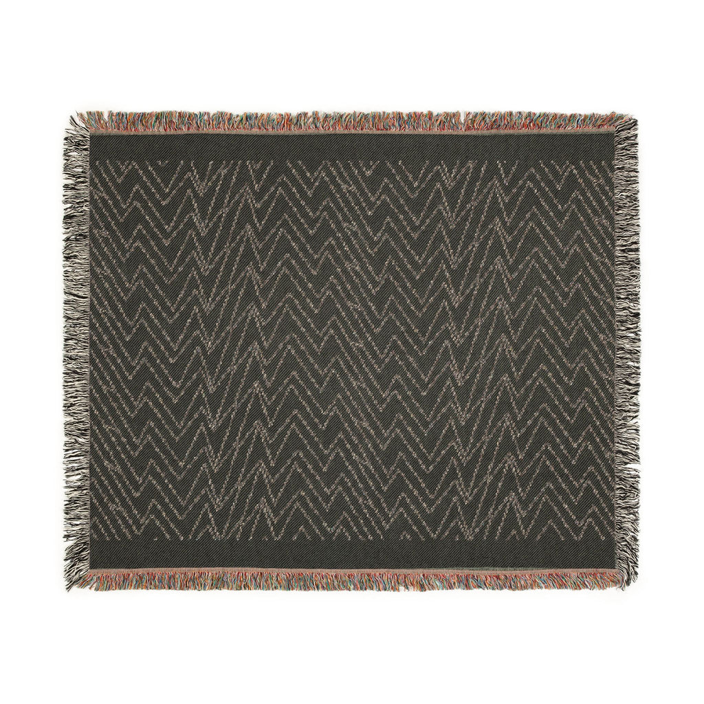 Mohon Woven Throw Blanket — Reversible Neutral Fringe Blanket