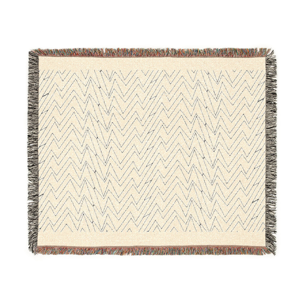 Mohon Woven Throw Blanket — Reversible Neutral Fringe Blanket