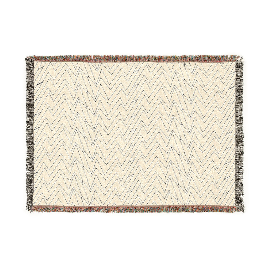 Mohon Woven Throw Blanket — Reversible Neutral Fringe Blanket