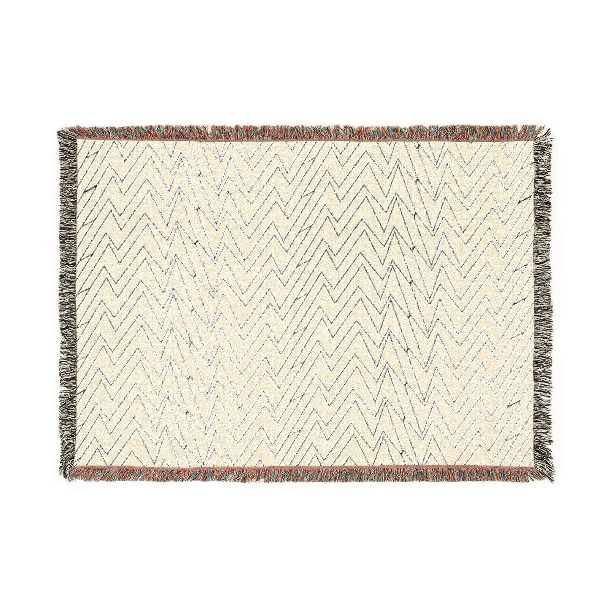 Mohon Woven Throw Blanket — Reversible Neutral Fringe Blanket